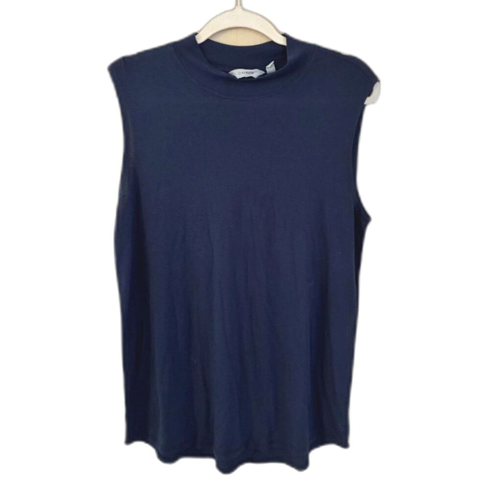 Athleta Women's Threadlight Relaxed Mock-Neck Tank - Medium, Navy